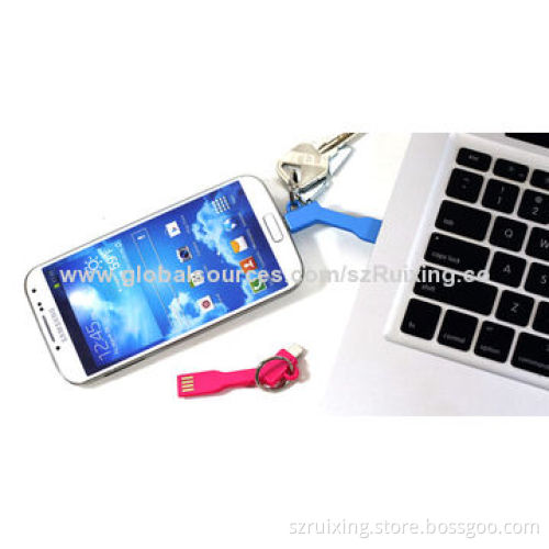 Keychain Rubber Cable Flexible Charge Key Usb Cable